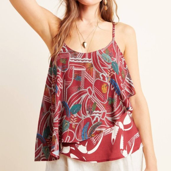 FARM Rio Tops - 🌎 $98 SALE 🌎 NWT Farm Rio Benita Layered Cami Toucan Palm
